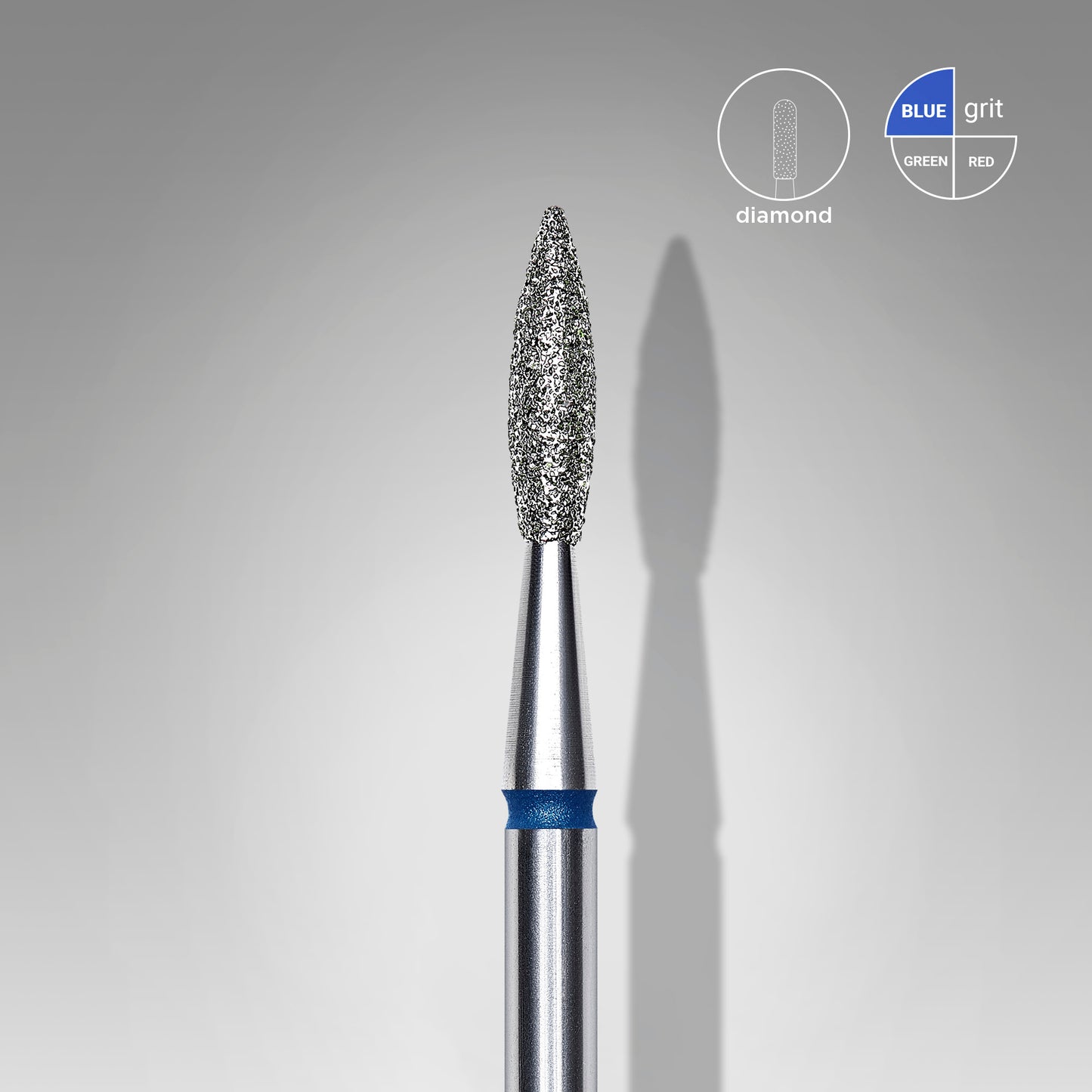 Staleks Diamantový brusný nástavec špičatý - "flame" blue - FA11B021/8