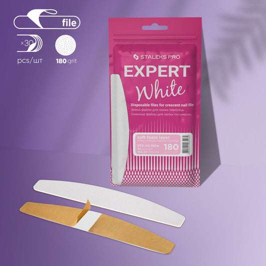 JEDNORÁZOVÉ BÍLÉ PILNÍKY EXPERT DFE-40-180 SOFT BASE (30 KS)